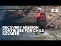 Boy, 10, swept under debris while kayaking with group; recovery mission continues