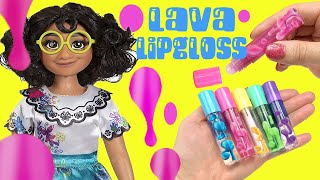 Disney Encanto DIY Lava Lipgloss Craft Activity for Kids with Mirabel, Isabela, Luisa Dolls