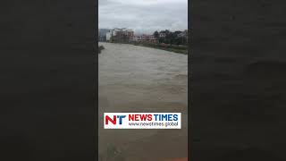 काठमान्डौमा नि बाढी। बाग्मती उर्लिएर यस्तो भएपछि। Flood in Bagmati River