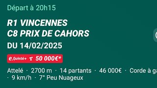 Yan Pronostic Pmu Quinté Du vendredi 14 février 2025  🍀