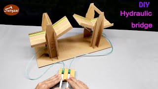 How to Make Cardboard Hydraulic Bridge at Home Easy | DIY Cardboard Hydraulic Bridge Mini Project