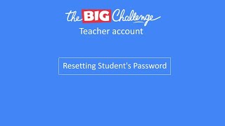 Resetting Student's Password
