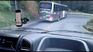 ônibus descendo serra  Ubatuba  (momento tenso ) (pequeno trecho)