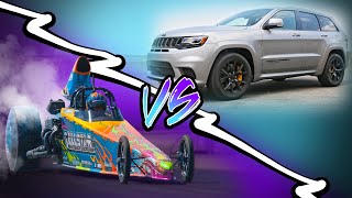 75MPH JEEP GRAND CHEROKEE VS 140MPH DRAGSTER | #shorts