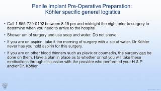 Mayo Men’s Health Moment: Penile implant pre-operative preparation - 1 day before surgery