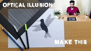 Optical Illusion | How to make optical illusion | Humming Bird Illusion | DIY Simple Illusion