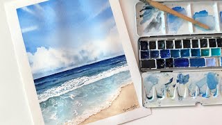 이 시국, 그림으로 떠나는 여행 / 수채화로 파도 그리기 / How to paint sea in watercolor painting / wave