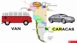 Learn South American Countries Capitals (Latin American Countries) by Map  Easy GK Trick