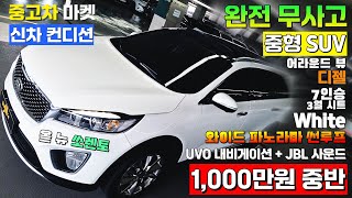 [판매완료] 1인신조의 완전무사고 풍부한옵션의 올뉴쏘렌토 노블레스스페셜 화이트바디의 파노라마썬루프까지 완벽합니다.