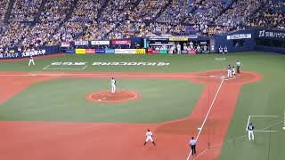 20220813　中日ドラゴンズ【2回表】応援･攻撃風景　バッティング打撃　応援団による電子笛、太鼓応援あり@京ｾﾗﾄﾞｰﾑ大阪･上段内野3塁