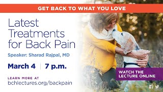 BCH Lecture: Latest Treatments for Back Pain Mar-21