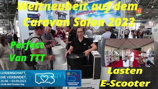 Caravan Salon 2023 Weltneuheit Perfect Van Trenntoilette / ultra leichter Lasten E-Scooter von MOOVI