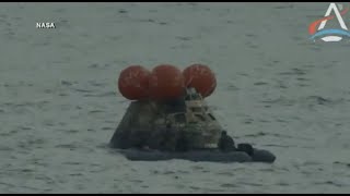 Historic moon mission ends with splashdown of Orion capsule