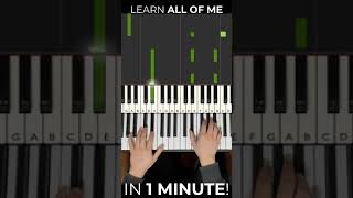 How to play All Of Me on Piano in Under 1 Minute