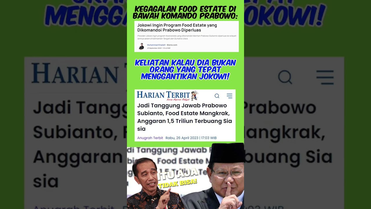 KEGAGALAN PROYEK FOOD ESTATE | #shorts #prabowo #prabowosubianto - YouTube