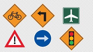 14 Traffic Signs Animated  Stock Motion Graphics