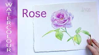 How to Paint a Realistic Rose in Watercolor // Louise De Masi