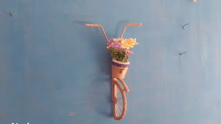 Jute rope beautiful wall hanging cycle vase
