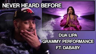 FIRST TIME EVER LISTENING TO DUA LIPA! Dua Lipa Levitating ft DaBaby  Grammy Performance 2021