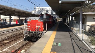 【網干入場】亀山配給DD51-1192号機+キハ120-306網干入場回送三雲駅シーン