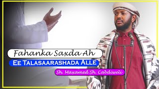 Fahanka Saxda ah Ee Talasaarashada Alle || Sh Maxamed Sh Cabdiweli