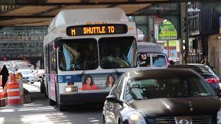 2012 New Flyer C40LF #428 on the (M) Shuttle Bus at Myrtle Avenue and Bushwick Avenue