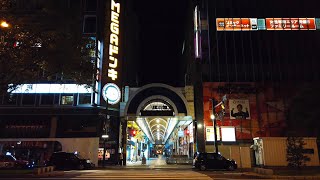 【4K】2021 日本 北海道 札幌 中央区 狸小路 深夜の散策【Binaural Audio】