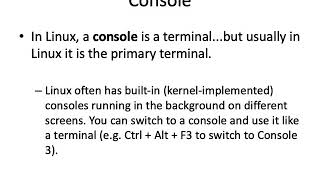 CS-252 - ML01: Command Lines, Shells, Terminals and Consoles