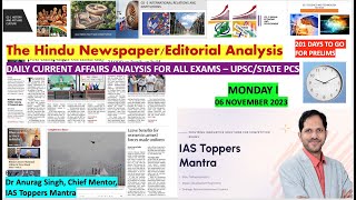 The Hindu Analysis | 06 November 2023 | Editorial Analysis | Crack UPSC CSE l Anurag Singh