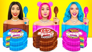 100 Layers of Bubble Gum VS Chocolate Food Challenge! Yummy Battle for 24 HRS by RATATA BRILLIANT