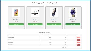 PHP Shopping Cart using AngularJS