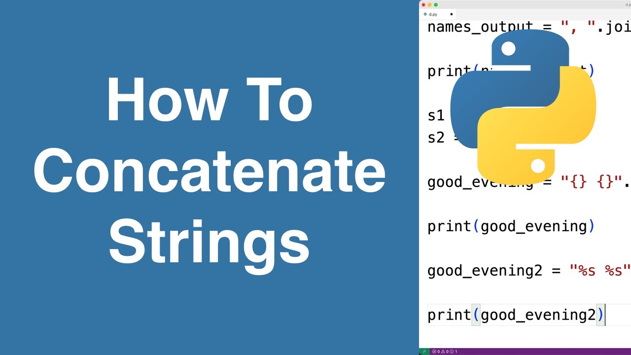 String Concatenation | Python Tutorial - YouTube