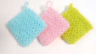 수세미뜨기/ 왕초보/거품잘나는 주머니 그물수세미// Crochet dish scrubber