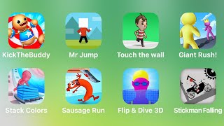 Kick The Buddy, Mr Jump, Touch The Wall, Giant Rush, Stack Colors, Sausage Run, Stickman Falling