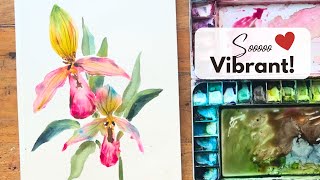 Come Paint these Awesome Neon Orchids in Watercolour with me!