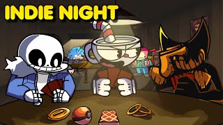 Friday Night Funkin' - "Pasta Night" but Sans, Cuphead and Bendy Sings It - Vs Hypno's Lullaby V2