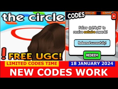 *NEW CODES* [FREE UGC] the circle game ROBLOX LIMITED CODES TIME JANUARY 18, 2024