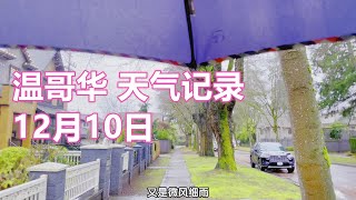 温哥华天气记录，12月10日，数数温哥华的冬天能有多少雨？寒冬不经过这里，那只是迷雾的山林，走过苍老的石桥，那是潮湿的味道