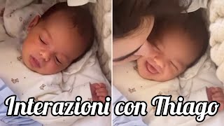 Fabrizio Corona interagisce con suo figlio Thiago di appena un mese