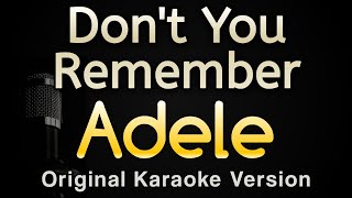 Don't You Remember - Adele (Karaoke Songs With Lyrics - Original Key)