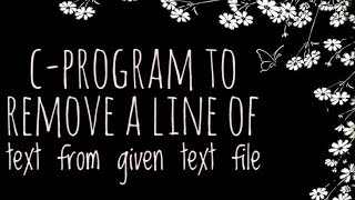 C-Program to delete a specific line from given text file ||C-Programming #cprogramming #programming