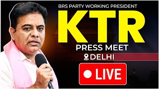 LIVE : BRS Working President KTR addressing the media at Vijay Chowk, New Delhi