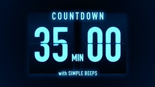 35 Minutes Countdown Timer 🔵 Flip Clock with Simple Beeps