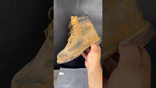 How to clean timberland’s with Shoelada🥾👌 #shoedoc #shoelada #shoecleaner #150bucks #timberlands