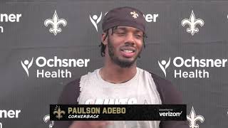 Paulson Adebo on Seattle's offense, mobile QBs | New Orleans Saints 10/23/21
