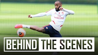 Pepe and Lacazette practice free-kicks | Behind the scenes at Arsenal training centre