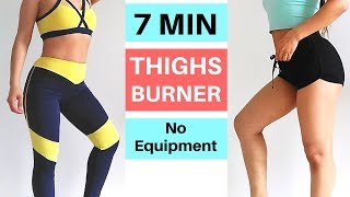 THIGH Burner! 7 Min Workout Challenge - Equipment Free