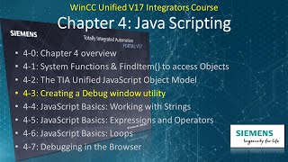 WinCC Unified v17 # 12: build this JavaScript Debug Window Utility! 🐞 #WinCCGURU