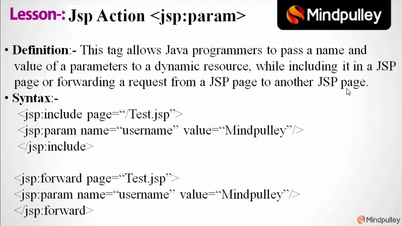 127 Jsp Param Action Tag - Advance Java Beginners To Expert - YouTube