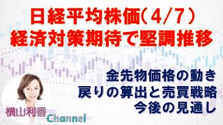 【日経平均チャート分析（4/7）】株価堅調。戻りの算出、ボリンジャーバンド、MACD、トレンドラインの確認、チャート分析と今後の見通し、売買戦略　 #日経平均 #チャート #株価 #日経平均株価 #株